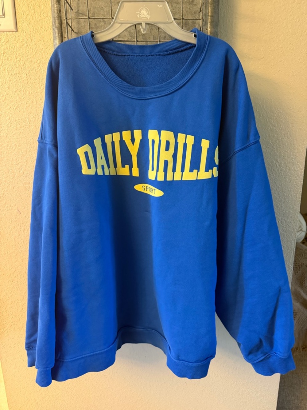 Daily Drills Royal Blue Crewneck Sweatshirt with Yellow Logo - Picture 3 of 7